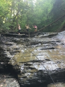 Caroline and friends climbing waterfall - jpeg